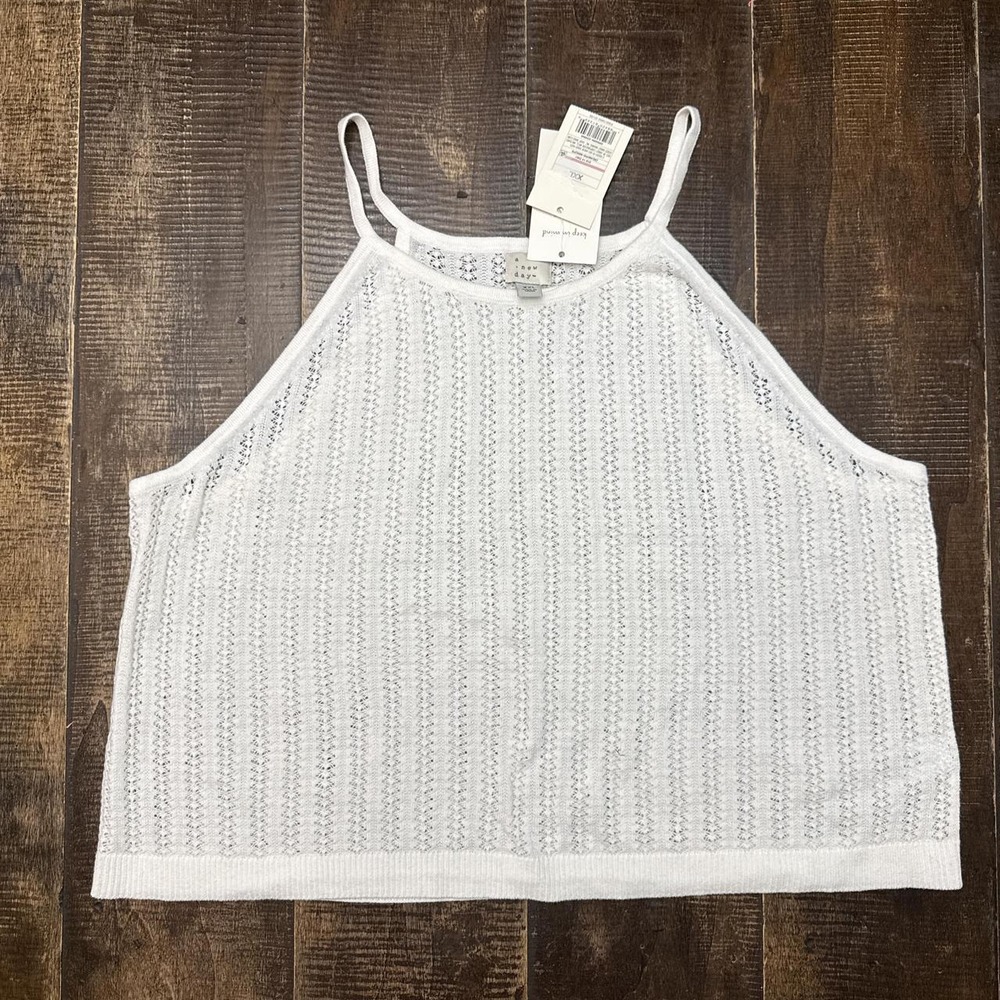 A New Day Women's Sleeveless Halter Neck Pointelle Pullover Sweater